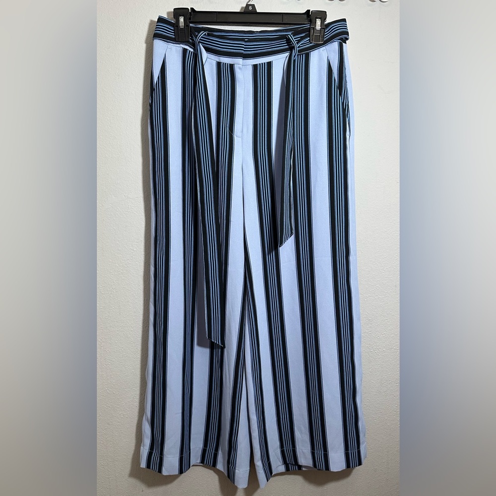 LOFT BLUE & BLACK STRIPED WIDE LEG PANTS FOR WOMEN SIZE 2